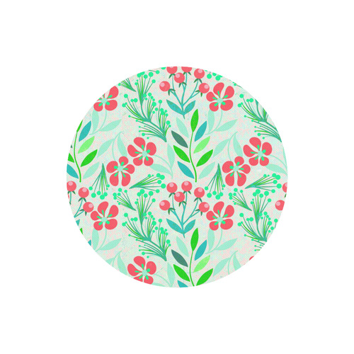 Vintage Holiday Flower Floral Pattern Round Mousepad
