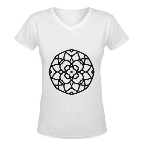 New arrival in Shop : luxury designers t-shirt edition / black and white Women's Deep V-neck T-shirt (Model T19)