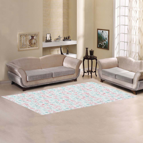 watercolor snowflakes, christmas pattern Area Rug 9'6''x3'3''