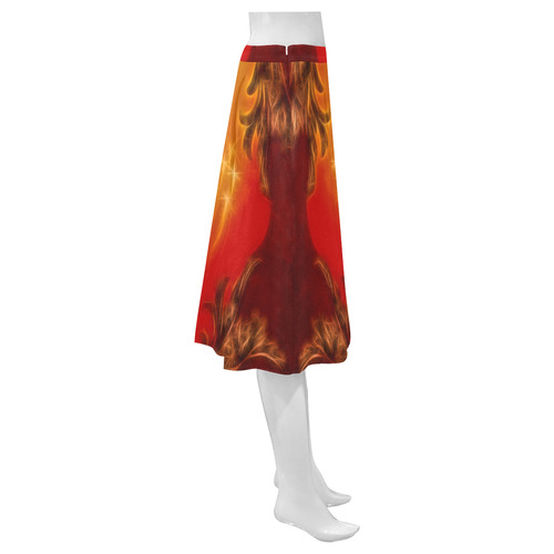 Buddha with light effect Mnemosyne Women's Crepe Skirt (Model D16)