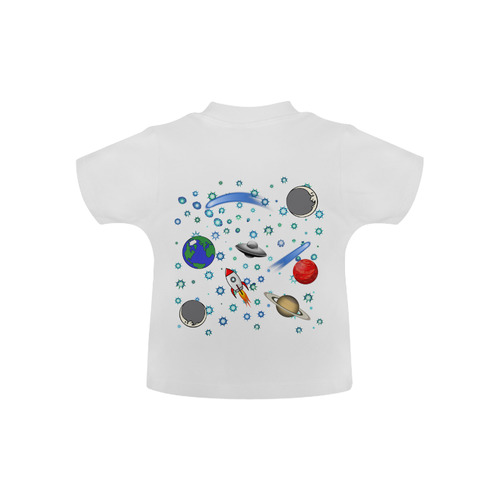 Galaxy Universe - Planets, Stars, Comets, Rockets Baby Classic T-Shirt (Model T30)