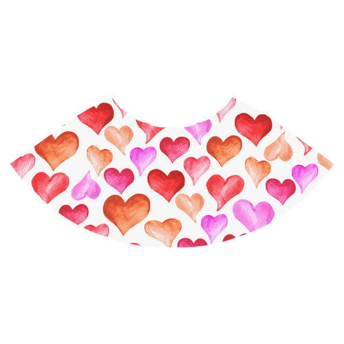 Pink Red Hearts Pattern Athena Women's Short Skirt (Model D15)