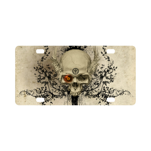 Amazing skull with wings,red eye Classic License Plate