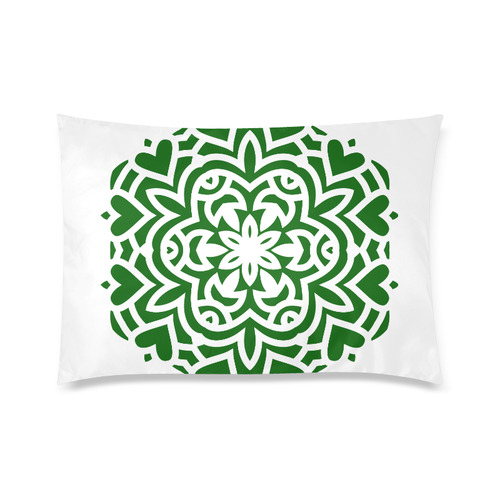 We love mandala art. Precious hand-drawn Mandala on pillow. Vintage green and white. Luxury edition  Custom Zippered Pillow Case 20"x30"(Twin Sides)