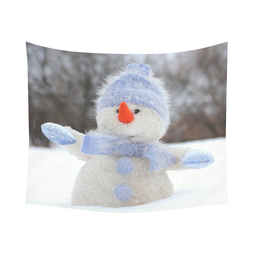 Snowman20161103 Cotton Linen Wall Tapestry 60"x 51"