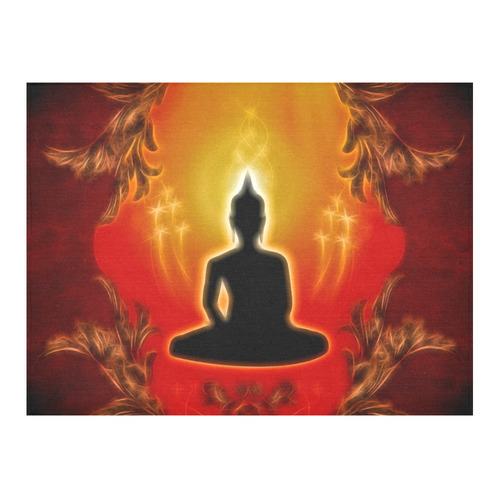 Buddha with light effect Cotton Linen Tablecloth 52"x 70"