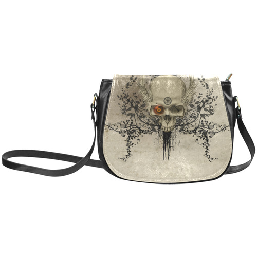 Amazing skull with wings,red eye Classic Saddle Bag/Small (Model 1648)