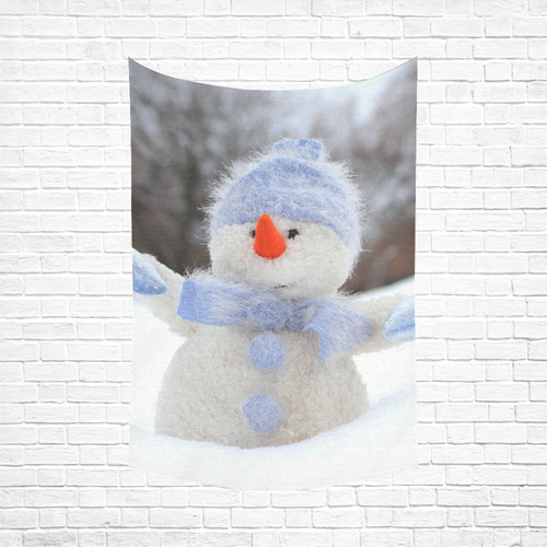 Snowman20161103 Cotton Linen Wall Tapestry 60"x 90"