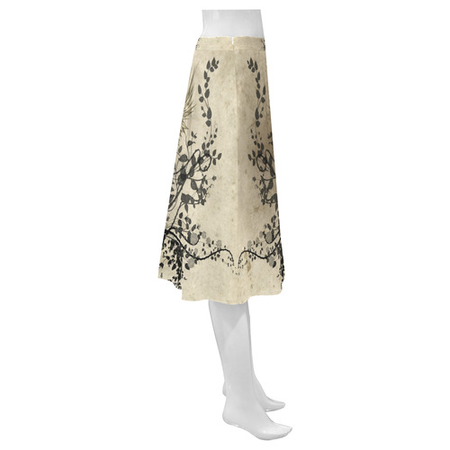 Amazing skull with wings,red eye Mnemosyne Women's Crepe Skirt (Model D16)