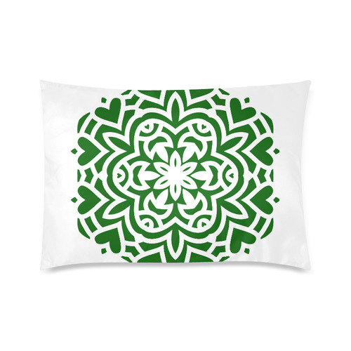 We love mandala art. Precious hand-drawn Mandala on pillow. Vintage green and white. Luxury edition  Custom Zippered Pillow Case 20"x30"(Twin Sides)