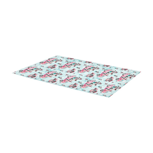 christmas, shopping girl Area Rug 7'x3'3''