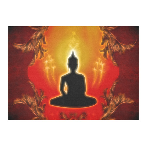 Buddha with light effect Cotton Linen Tablecloth 60"x 84"