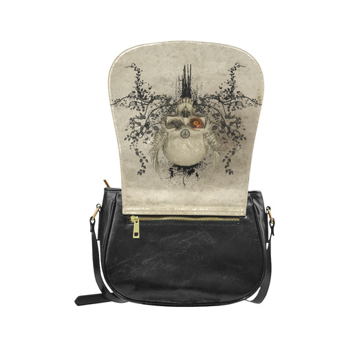 Amazing skull with wings,red eye Classic Saddle Bag/Small (Model 1648)