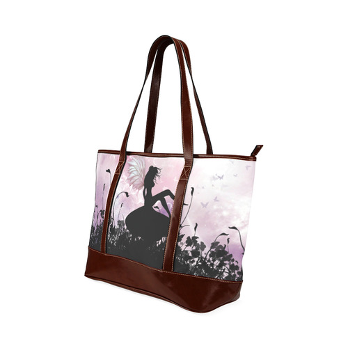 Pink Fairy Silhouette with bubbles Tote Handbag (Model 1642)