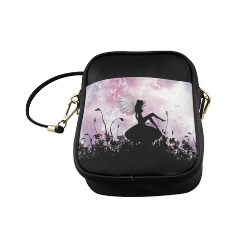 Pink Fairy Silhouette with bubbles Sling Bag (Model 1627)