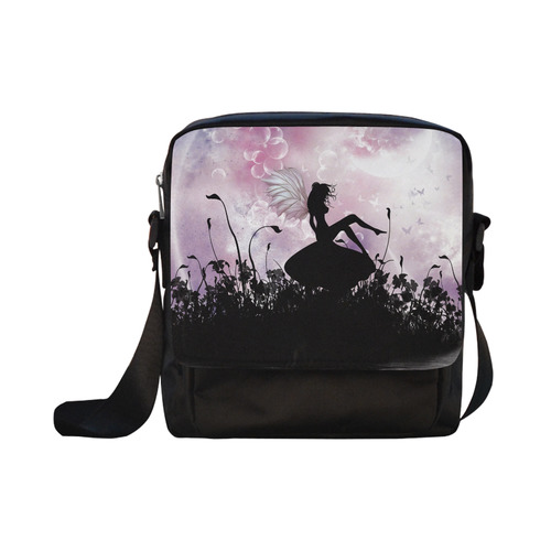 Pink Fairy Silhouette with bubbles Crossbody Nylon Bags (Model 1633)