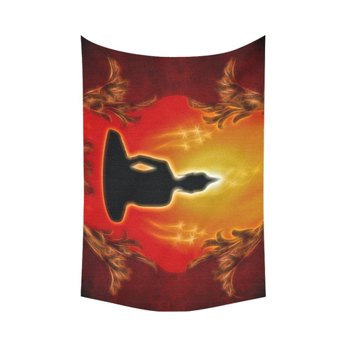 Buddha with light effect Cotton Linen Wall Tapestry 90"x 60"