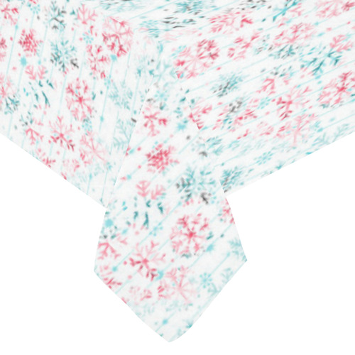 watercolor snowflakes, christmas pattern Cotton Linen Tablecloth 60"x 104"