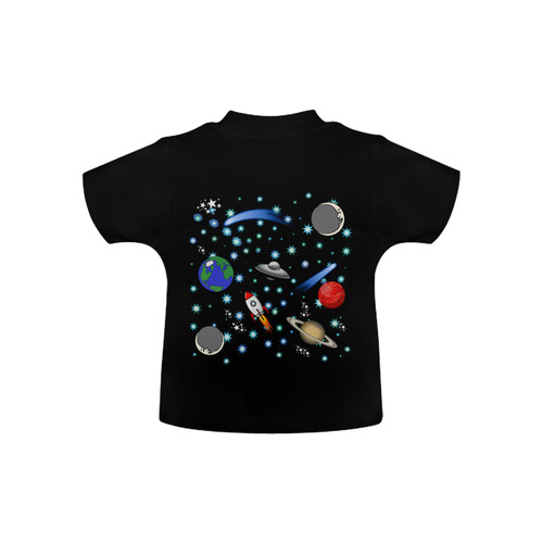 Galaxy Universe - Planets, Stars, Comets, Rockets Baby Classic T-Shirt (Model T30)