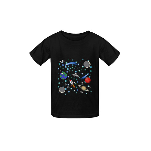 Galaxy Universe - Planets, Stars, Comets, Rockets Kid's  Classic T-shirt (Model T22)