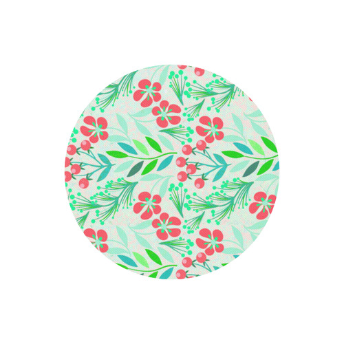 Vintage Holiday Flower Floral Pattern Round Mousepad