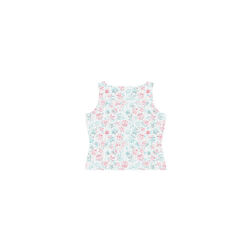 watercolor snowflakes, christmas pattern Sleeveless Splicing Shift Dress(Model D17)