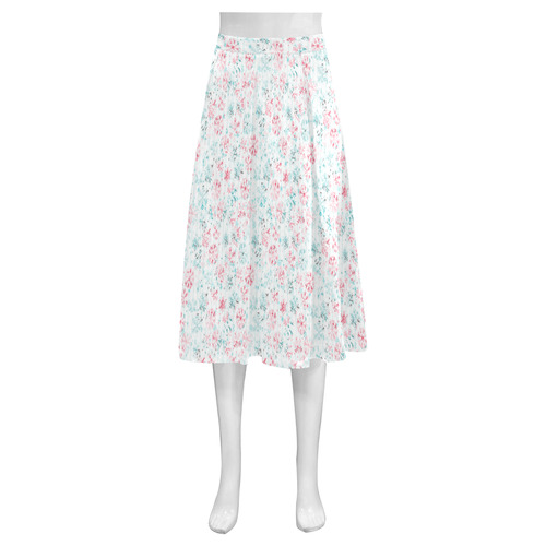 watercolor snowflakes, christmas pattern Mnemosyne Women's Crepe Skirt (Model D16)