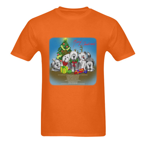 12 pups of Christmas! orange Men's T-Shirt in USA Size (Two Sides Printing)