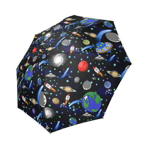 Galaxy Universe - Planets, Stars, Comets, Rockets Foldable Umbrella (Model U01)