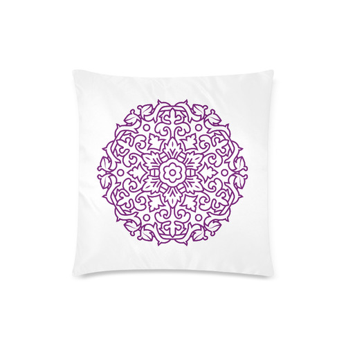 Original designers pillow with mandala hand-drawing. Art purple edition 2016 Custom Zippered Pillow Case 18"x18"(Twin Sides)