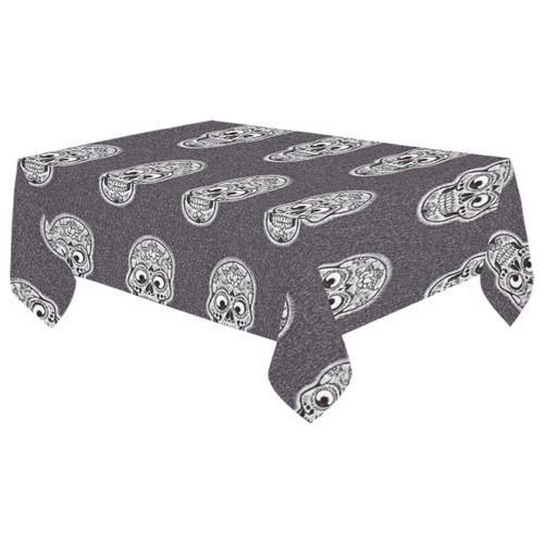 funny skull pattern Cotton Linen Tablecloth 60"x 104"