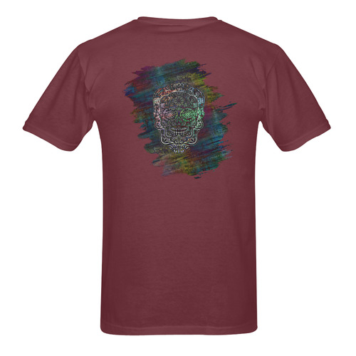 Día De Los Muertos Skull Ornaments Brush Sunny Men's T- shirt (Model T06)