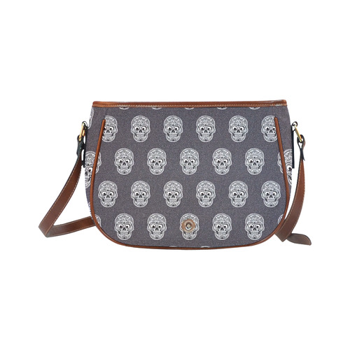 funny skull pattern Saddle Bag/Large (Model 1649)