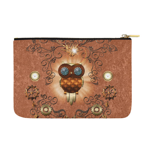Steampunk, cute owl Carry-All Pouch 12.5''x8.5''