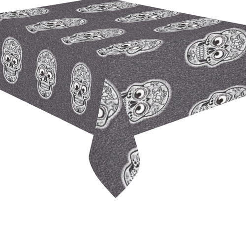 funny skull pattern Cotton Linen Tablecloth 60"x 84"