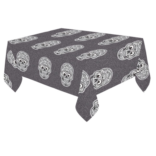 funny skull pattern Cotton Linen Tablecloth 60"x 84"