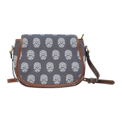 funny skull pattern Saddle Bag/Large (Model 1649)