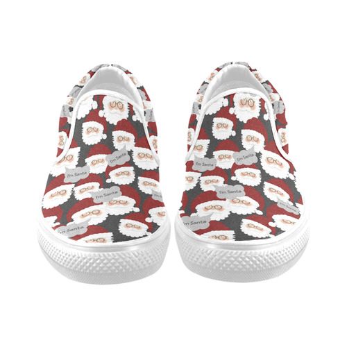 Who's the Real Santa? Slip-on Canvas Shoes for Men/Large Size (Model 019)