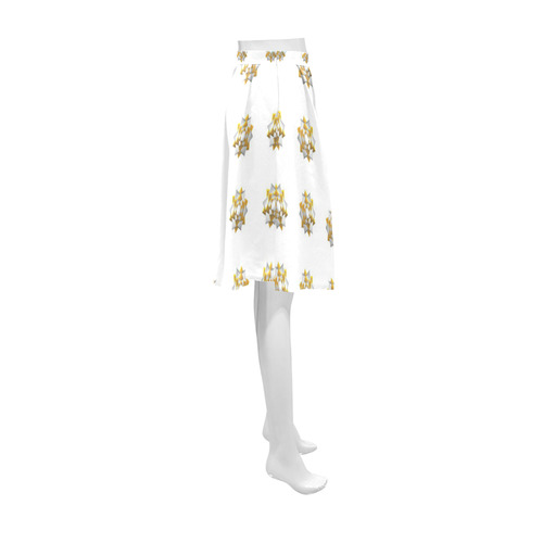 Metallic Silver And Gold Bows on White Athena Women's Short Skirt (Model D15)