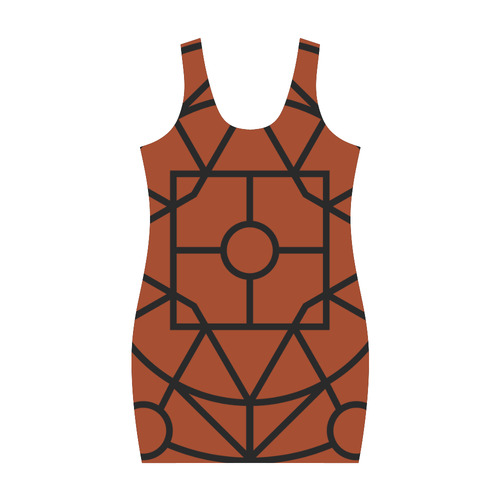 Original Designers dress : geometric art with brown 2016 Collection is here! Medea Vest Dress (Model D06)