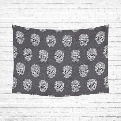 funny skull pattern Cotton Linen Wall Tapestry 80"x 60"
