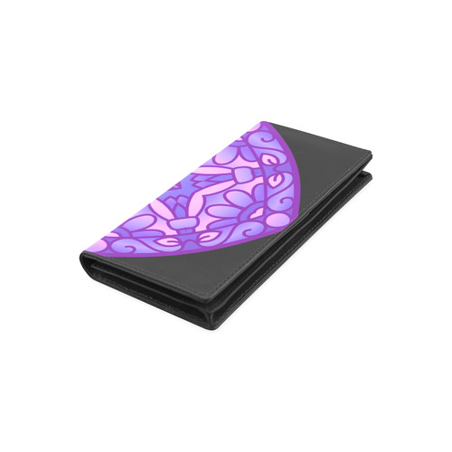 New in shop. Mandala - art designers luxury Wallet. Purple and black Women's Leather Wallet (Model 1611)