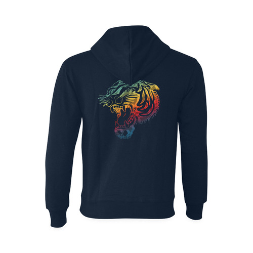 Roaring Tiger Tattoo colored Oceanus Hoodie Sweatshirt (Model H03)