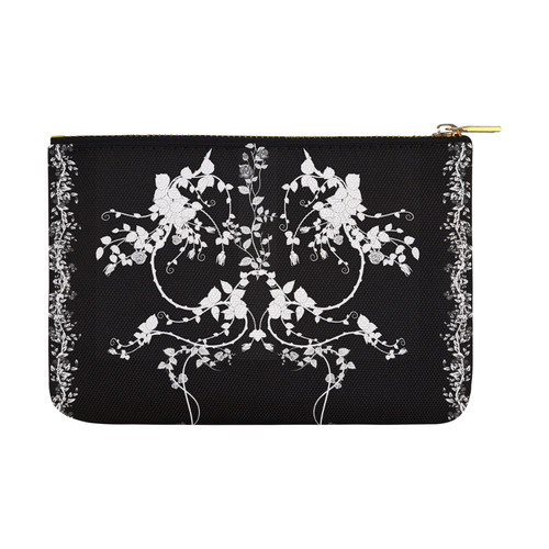Roses in black and white Carry-All Pouch 12.5''x8.5''