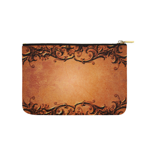 Decorative vintage design and floral elements Carry-All Pouch 9.5''x6''