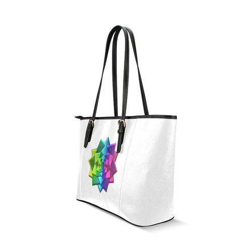 Metallic Rainbow Colored Gift Bow for Presents Leather Tote Bag/Small (Model 1640)