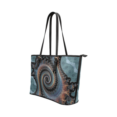 Bronze Rivet Spiral Leather Tote Bag/Large (Model 1651)