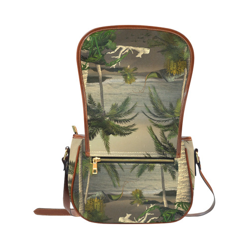 Sunset over the beach Saddle Bag/Small (Model 1649) Full Customization