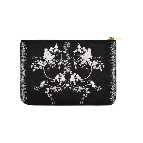 Roses in black and white Carry-All Pouch 9.5''x6''