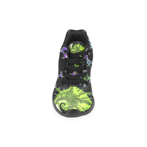 SPIRAL Filigree FRACTAL black green violet Men’s Running Shoes (Model 020)